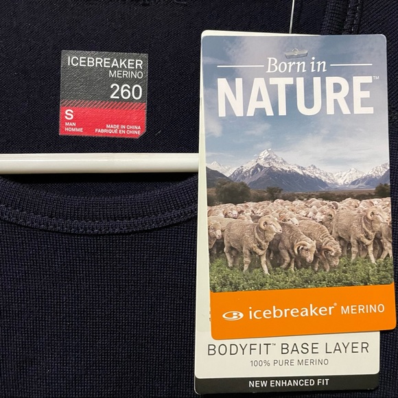 Icebreaker 260 Tec Wool Long Sleeve Navy Men's Shirt NWT - Picture 4 of 8